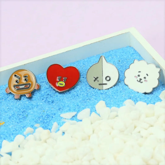 Fresh Cartoon Cute Love Cotton Ball Heart Kid Brooch Badge