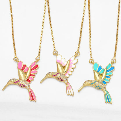 Fashion Animal Copper 18k Gold Plated Pendant Necklace In Bulk