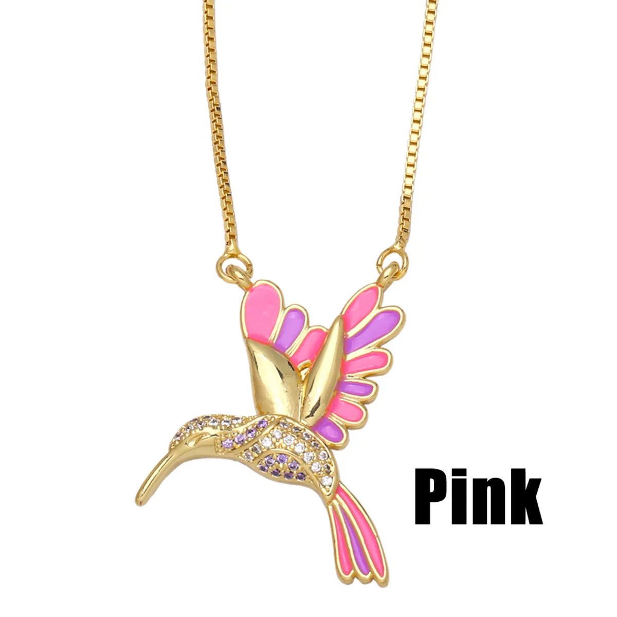 Fashion Animal Copper 18k Gold Plated Pendant Necklace In Bulk