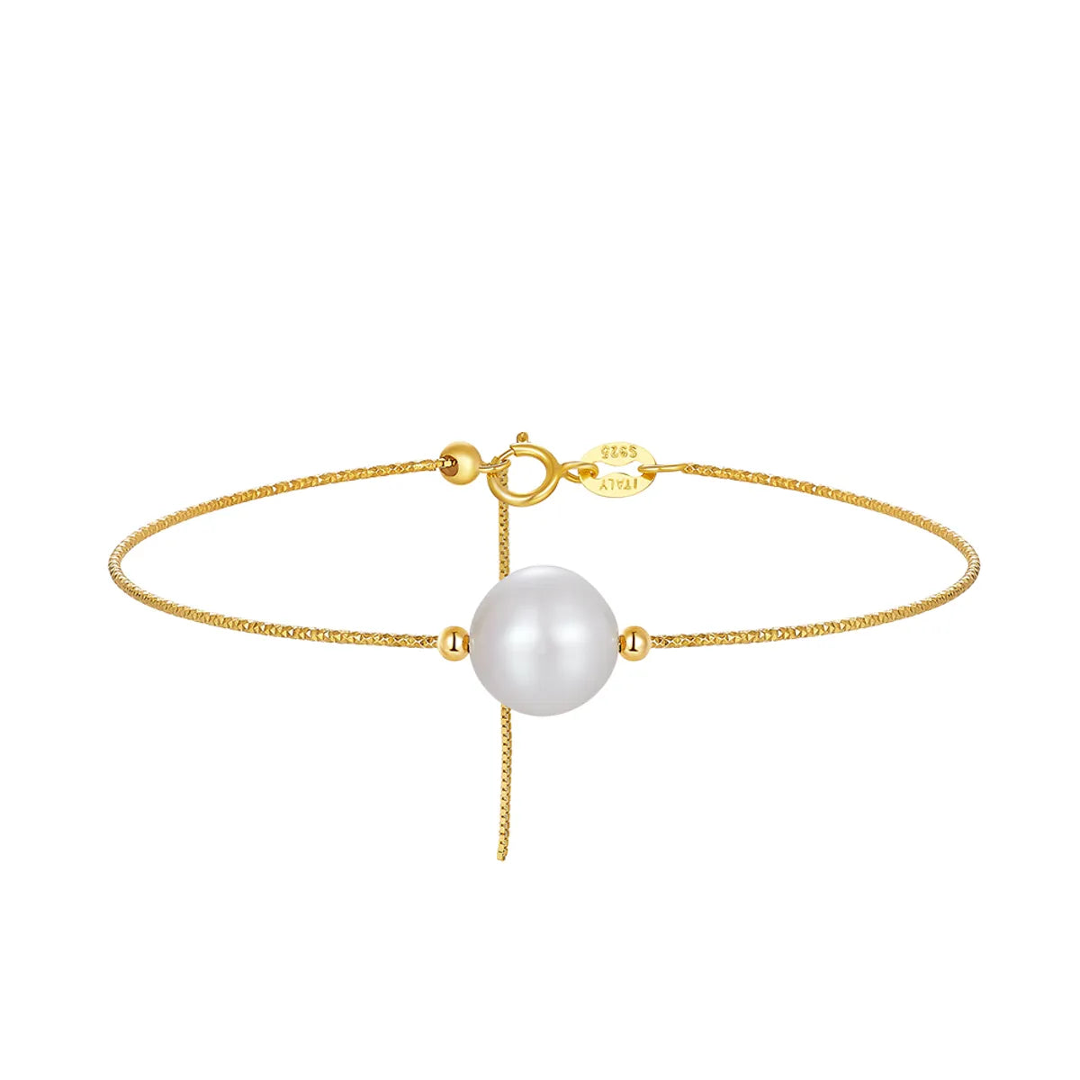 Freshwater Pearl Sterling Silver 14K Gold Plated Elegant Simple Style Beaded Plating Geometric Bracelets