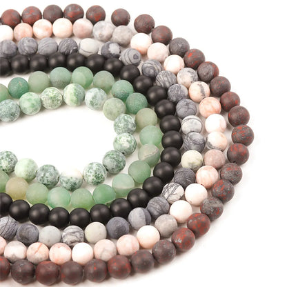 Frosted Natural Miscellaneous Stone Agate Loose Beads