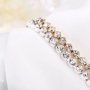 Simple Style Geometric Alloy Diamond Artificial Gemstones Unisex Bracelets