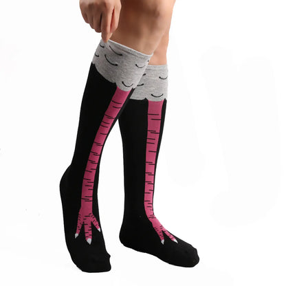 Funny Cartoon Cotton Blending Jacquard Over The Knee Socks