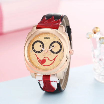 Funny  Face Buckle Quartz Women'S Watches