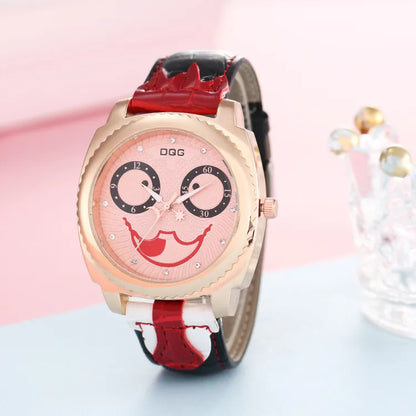 Funny  Face Buckle Quartz Women'S Watches