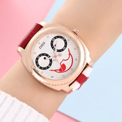 Funny  Face Buckle Quartz Women'S Watches