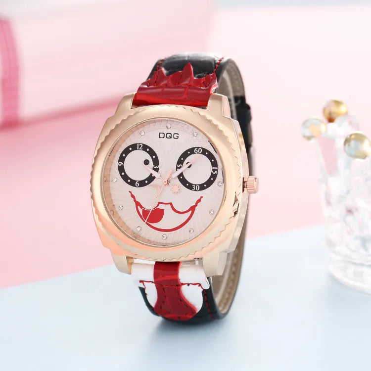 Funny  Face Buckle Quartz Women'S Watches