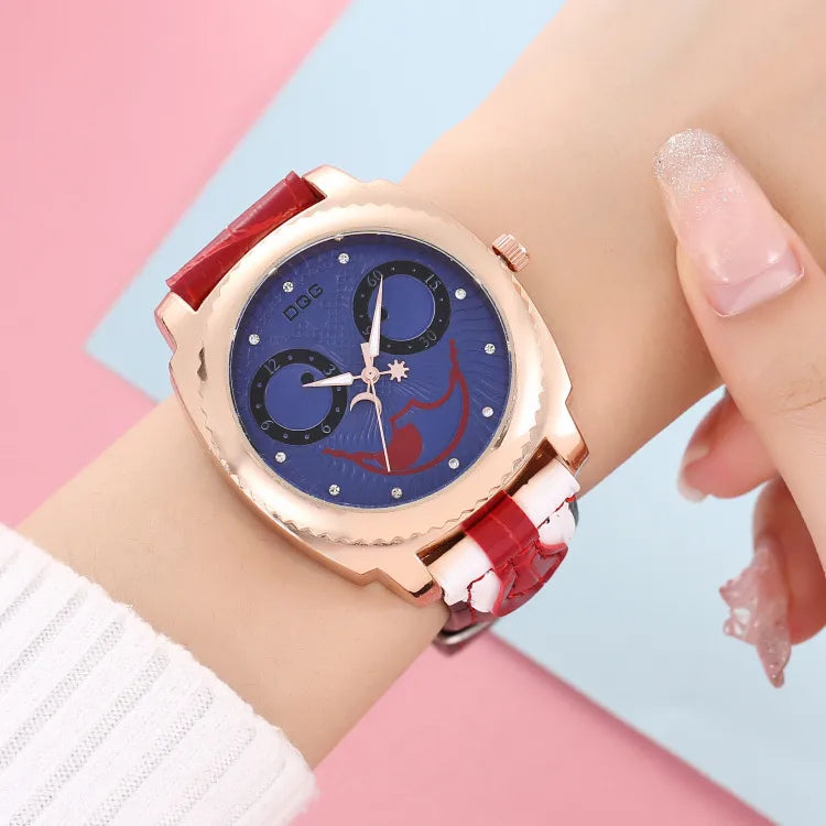 Funny  Face Buckle Quartz Women'S Watches