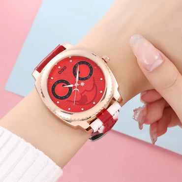 Funny  Face Buckle Quartz Women'S Watches