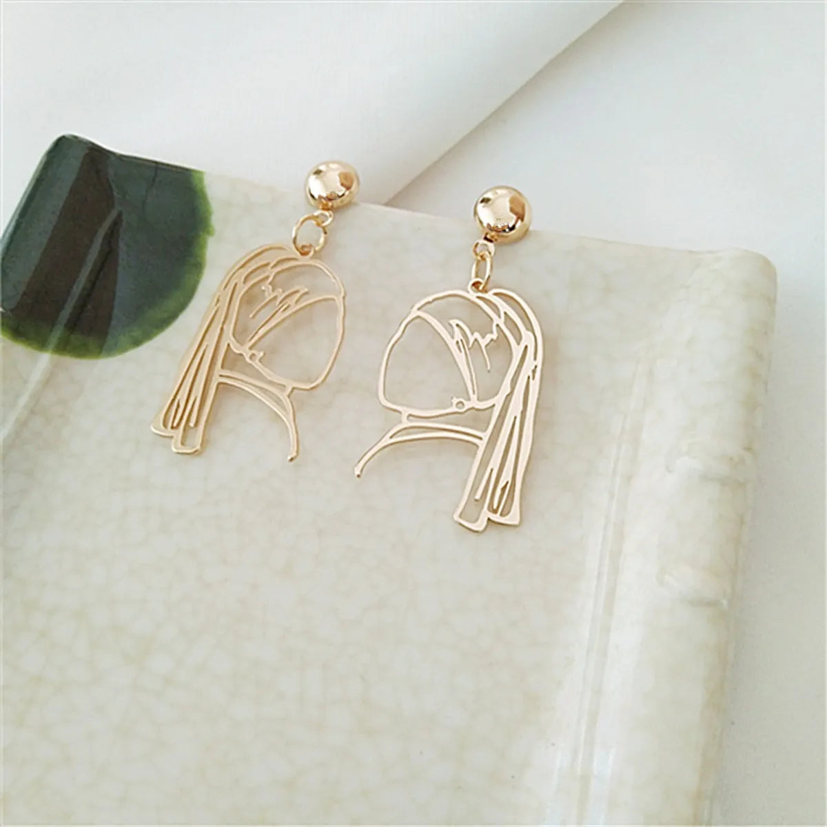 Funny Human Face Titanium Steel Plating Drop Earrings 1 Pair