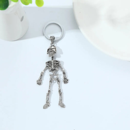 Funny Novelty Artistic Skull Metal Bag Pendant Keychain