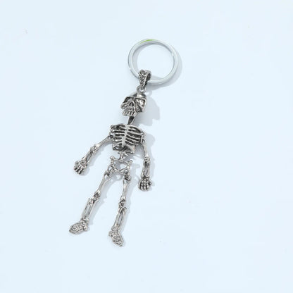 Funny Novelty Artistic Skull Metal Bag Pendant Keychain