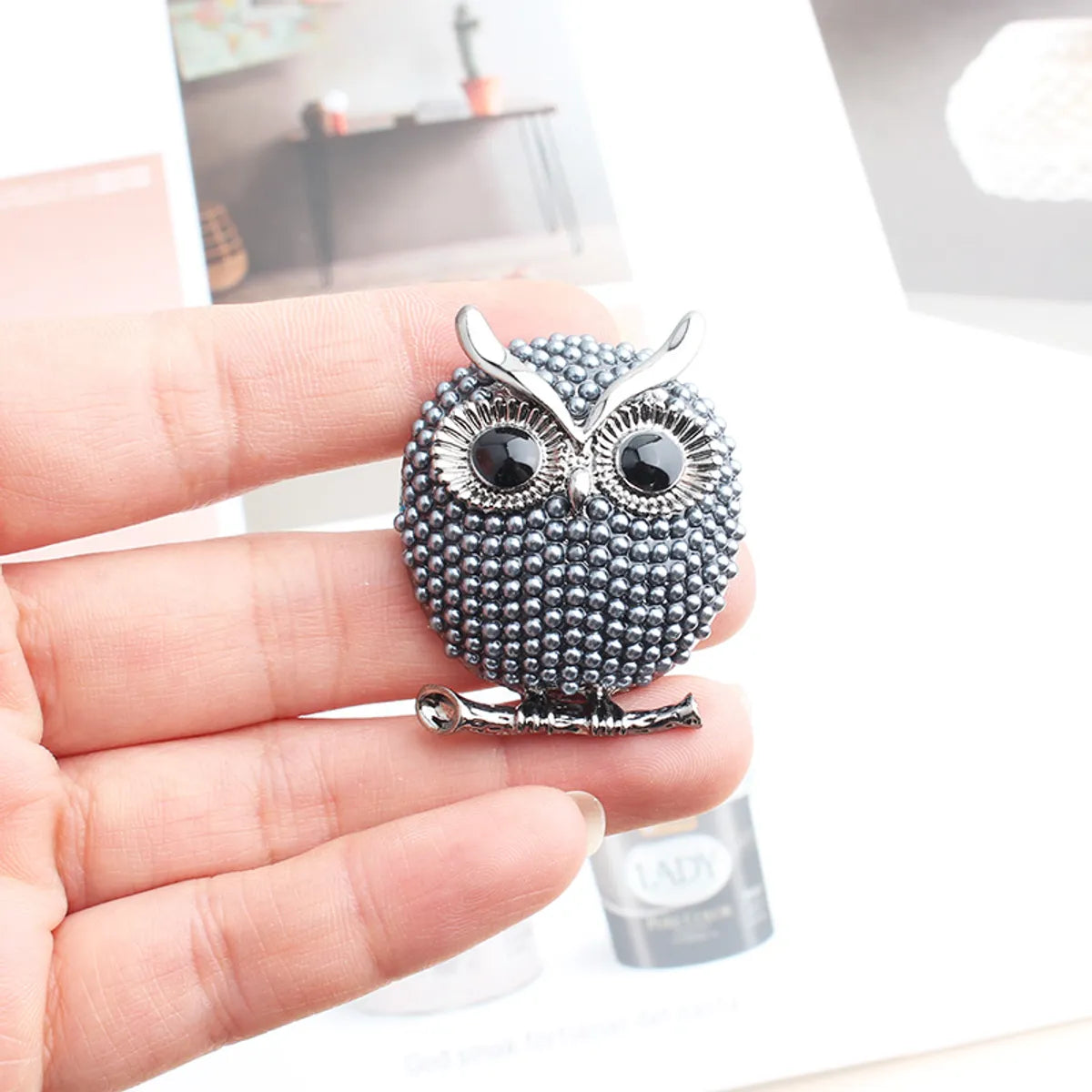 Funny Owl Alloy Inlay Alloy Unisex Brooches