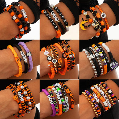 Funny Pumpkin Bat Ghost CCB Arylic Alloy Wholesale Bracelets