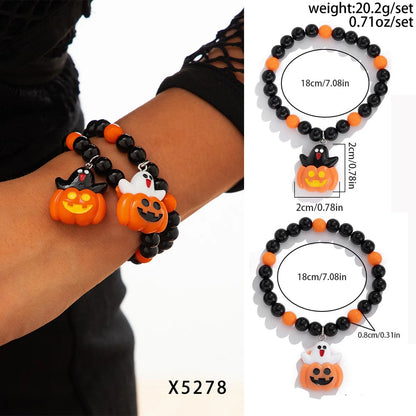 Funny Pumpkin Bat Ghost CCB Arylic Alloy Wholesale Bracelets