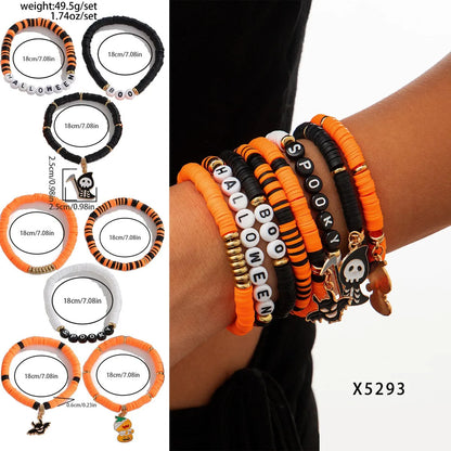 Funny Pumpkin Bat Ghost CCB Arylic Alloy Wholesale Bracelets