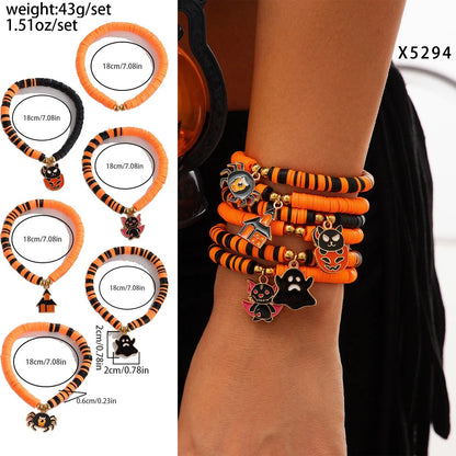 Funny Pumpkin Bat Ghost CCB Arylic Alloy Wholesale Bracelets