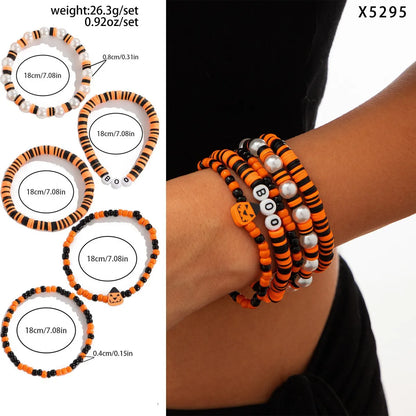 Funny Pumpkin Bat Ghost CCB Arylic Alloy Wholesale Bracelets