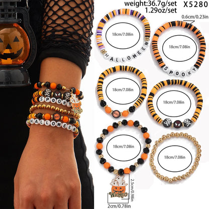 Funny Pumpkin Bat Ghost CCB Arylic Alloy Wholesale Bracelets