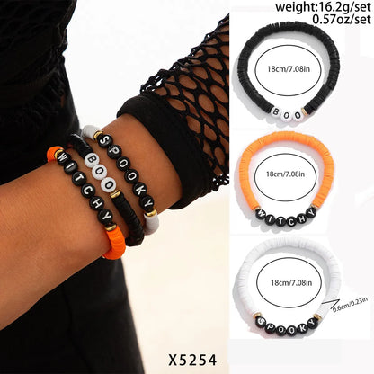 Funny Pumpkin Bat Ghost CCB Arylic Alloy Wholesale Bracelets