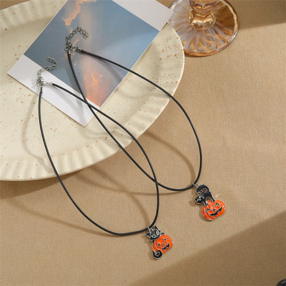 Wholesale Funny Pumpkin Ghost Stainless Steel Alloy Enamel Plating Bracelets Necklace