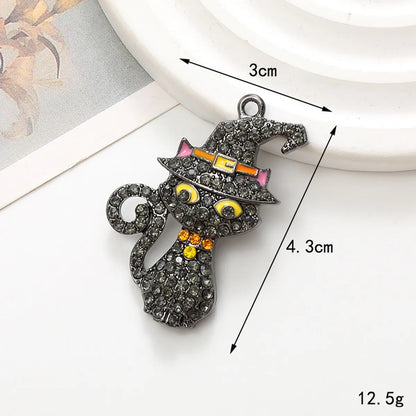 Funny Pumpkin Skull Alloy Plating Inlay Rhinestones Halloween Jewelry Accessories