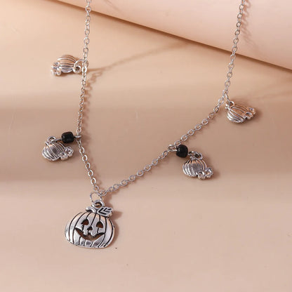 Funny Pumpkin Spider Spider Web Zinc Alloy Halloween Women'S Necklace