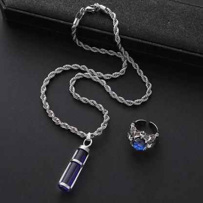 Funny Rock Letter Alloy Inlay Rhinestones Men's Jewelry Set