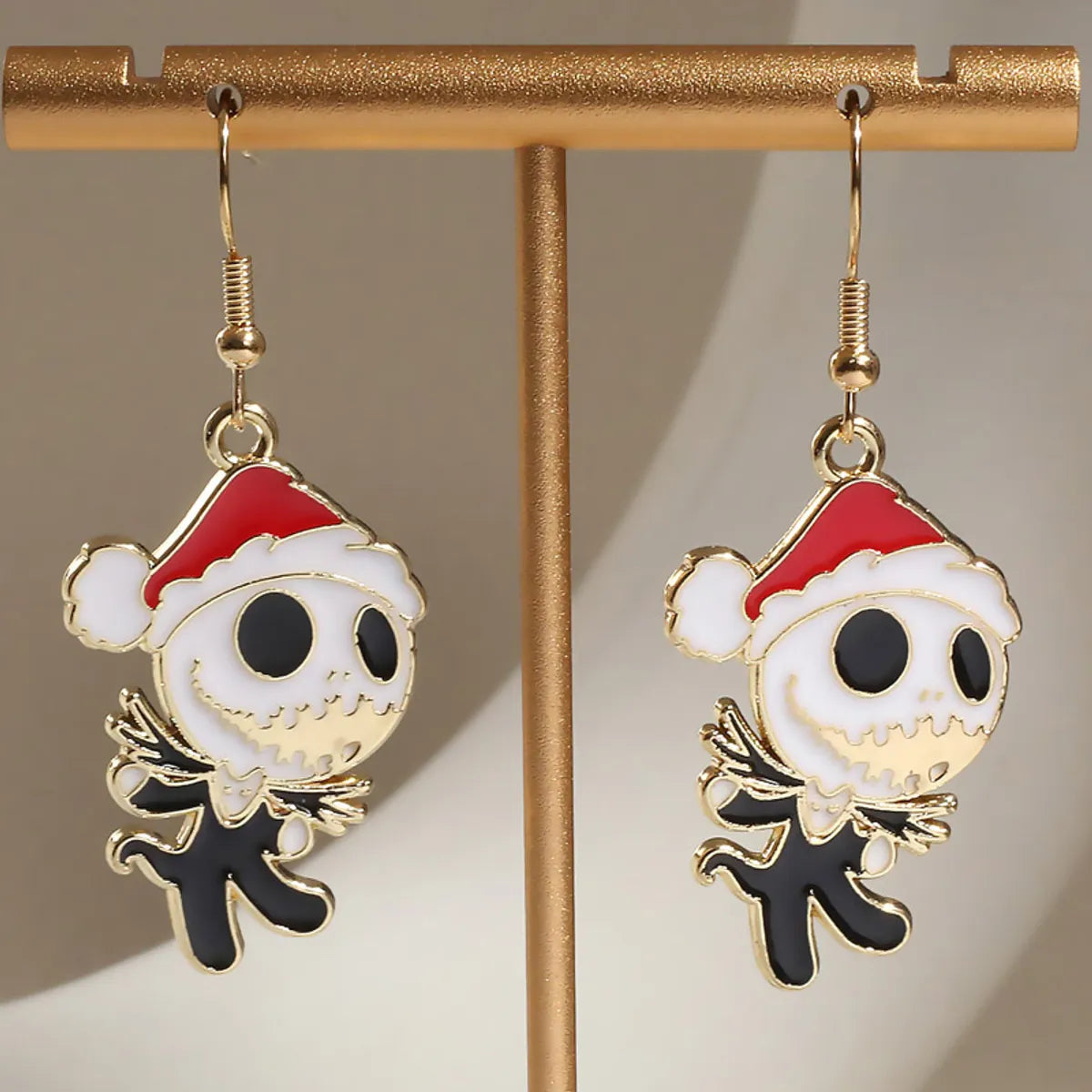 Funny Skull Alloy Enamel Halloween Unisex Earrings Necklace Jewelry Set