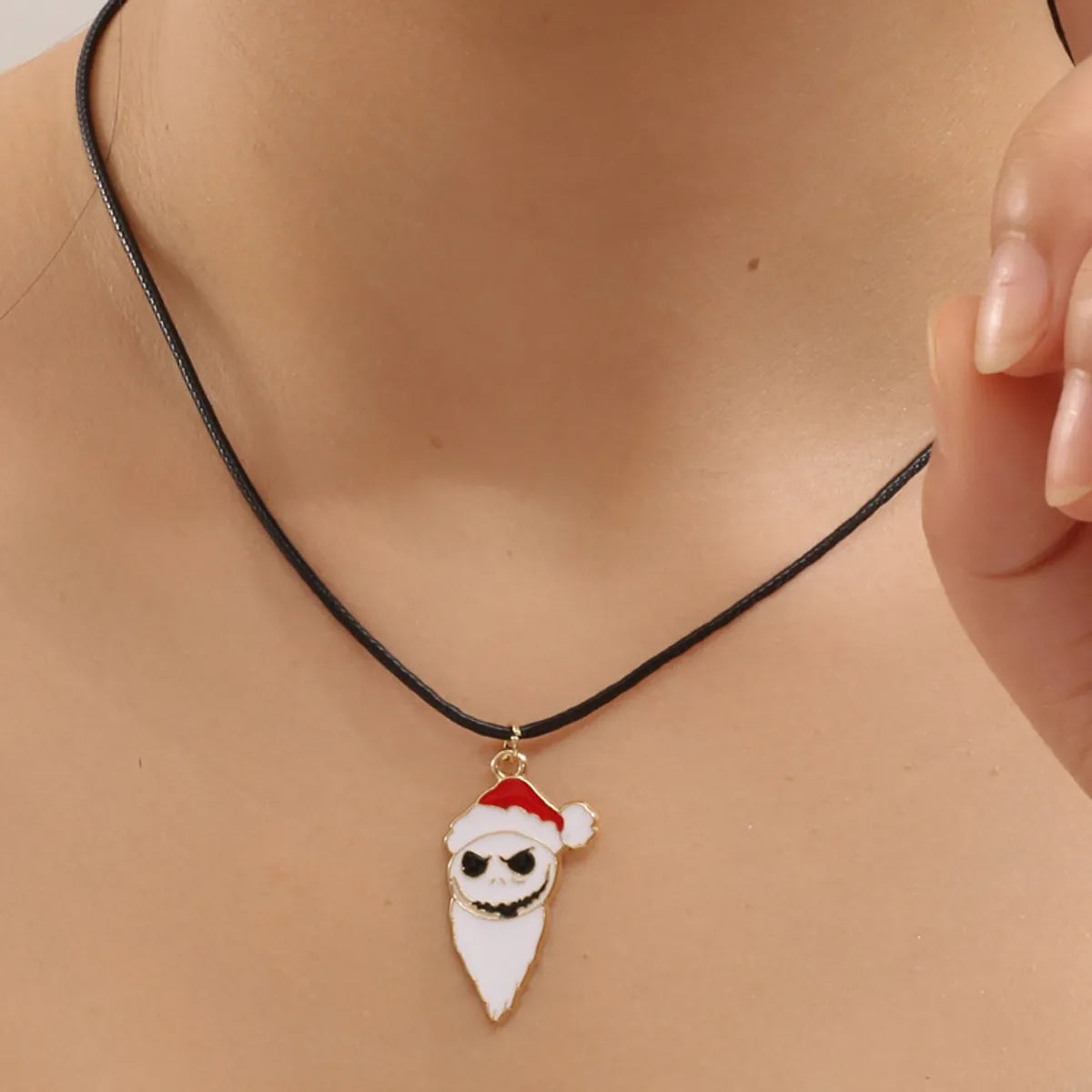 Funny Skull Alloy Enamel Halloween Unisex Earrings Necklace Jewelry Set