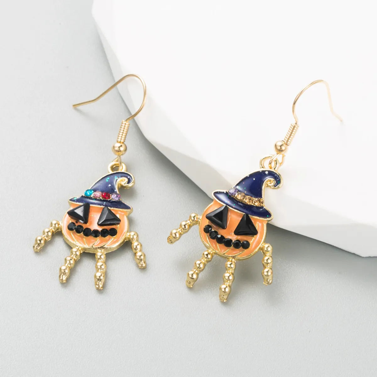 Funny Skull Inlay Alloy Rhinestones Earrings