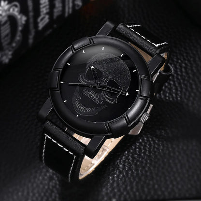 Funny Skull Buckle Quartz Men'S Watches