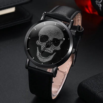 Funny Skull Buckle Quartz Men'S Watches