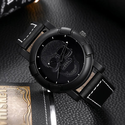 Funny Skull Buckle Quartz Men'S Watches