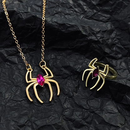 Funny Spider Alloy Plating 14k Gold Plated Silver Plated Halloween Women'S Jewelry Set