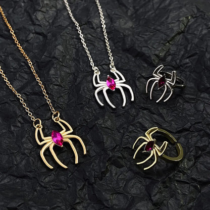 Funny Spider Alloy Plating 14k Gold Plated Silver Plated Halloween Women'S Jewelry Set