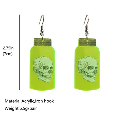 Funny Spider Skull Arylic Women'S Earrings 1 Pair