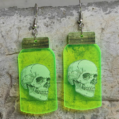 Funny Spider Skull Arylic Women'S Earrings 1 Pair