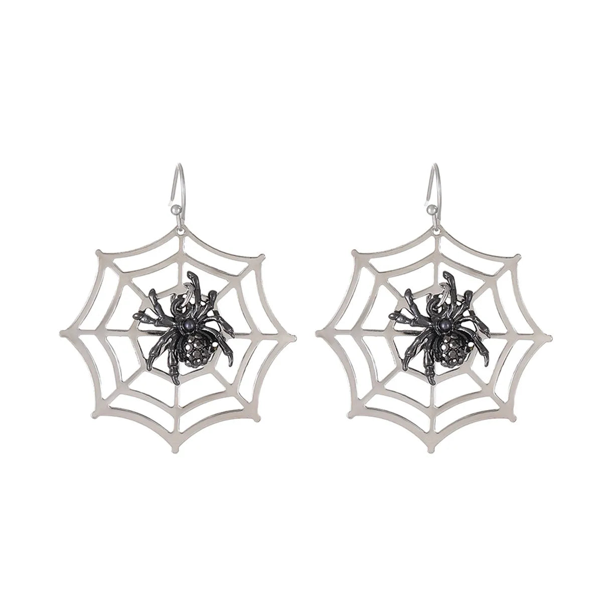 Funny Spider Skull Ghost Alloy Inlay Rhinestones Women'S Drop Earrings 1 Pair