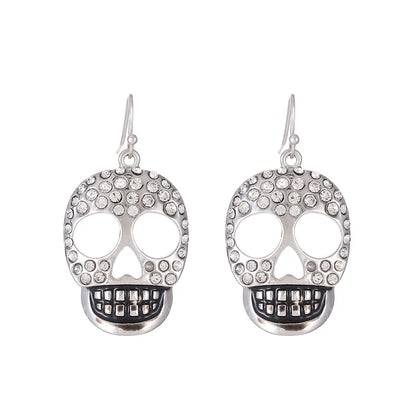 Funny Spider Skull Ghost Alloy Inlay Rhinestones Women'S Drop Earrings 1 Pair