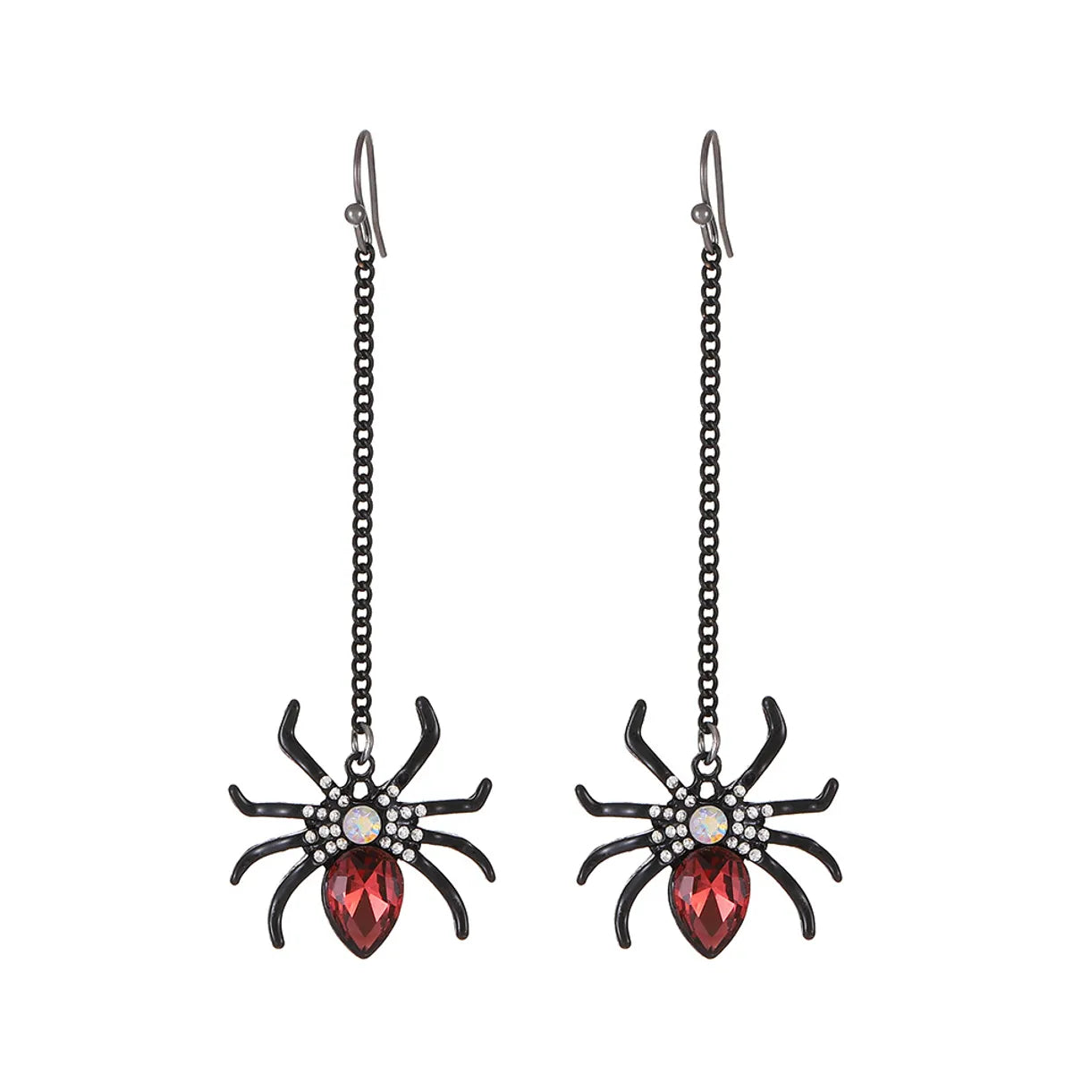 Funny Spider Skull Ghost Alloy Inlay Rhinestones Women'S Drop Earrings 1 Pair