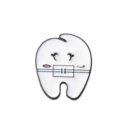 Funny Teeth Alloy Stoving Varnish Unisex Brooches