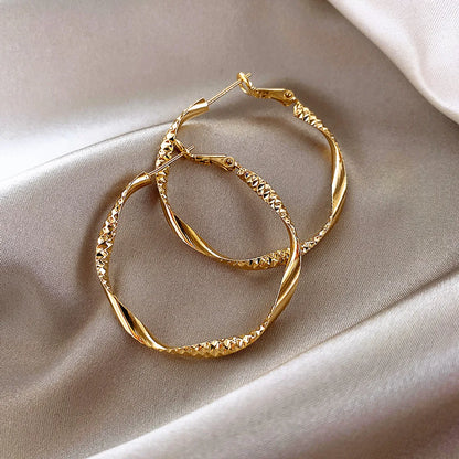 Fashion Geometric Twist Alloy Hoop Earrings