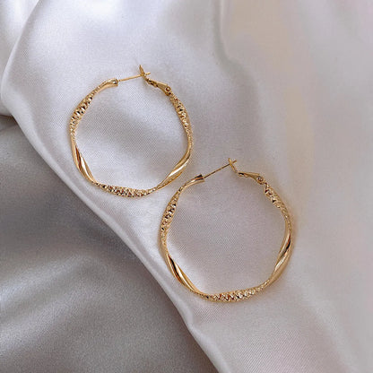 Fashion Geometric Twist Alloy Hoop Earrings