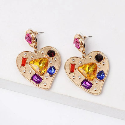 Fashion Heart Diamond Alloy Other Earrings Ear Studs