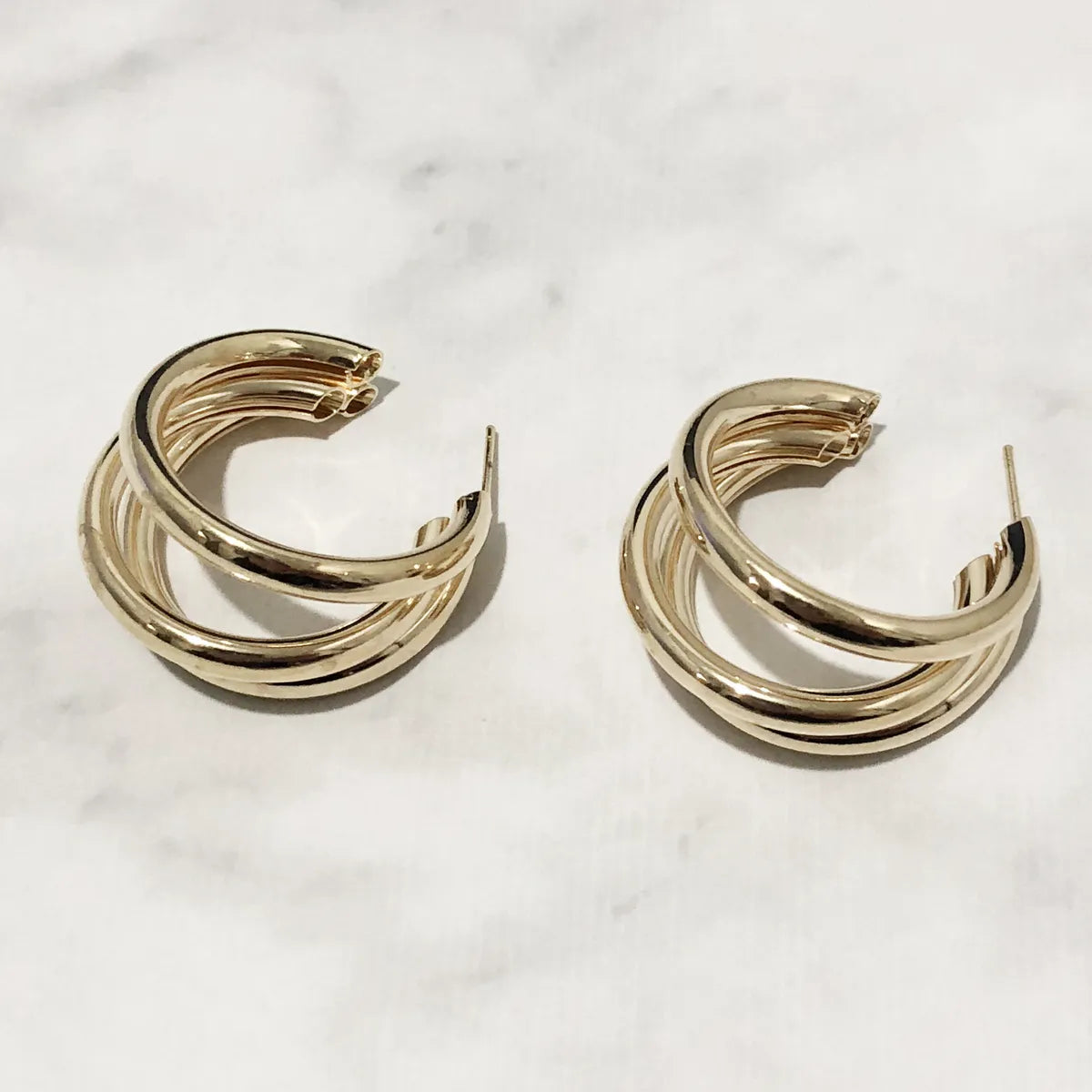 Fashion Geometric Plating Metal No Inlaid Earrings Ear Studs