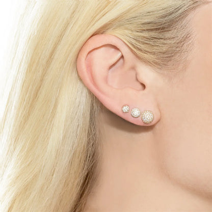 Geometric Semi-Circular Ball Ear Bone Studs Piercing Small Earrings