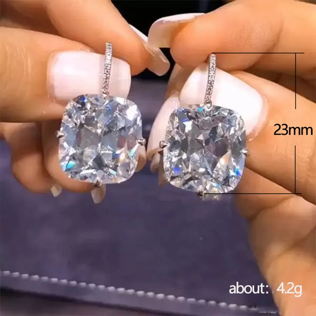 Geometric Square Copper Zircon Inlaid Zircon Earrings Wholesale