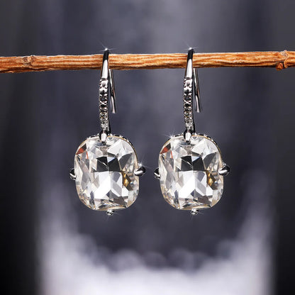 Geometric Square Copper Zircon Inlaid Zircon Earrings Wholesale