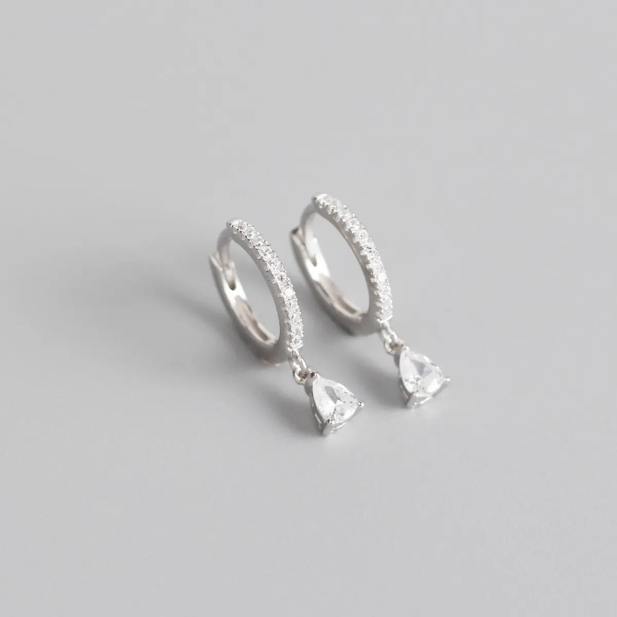 Geometric White Zircon Earrings Simple Square Drop Cross Earrings Set